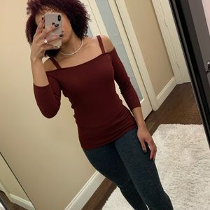 Express ribbed off-shoulder sweater Sz Small